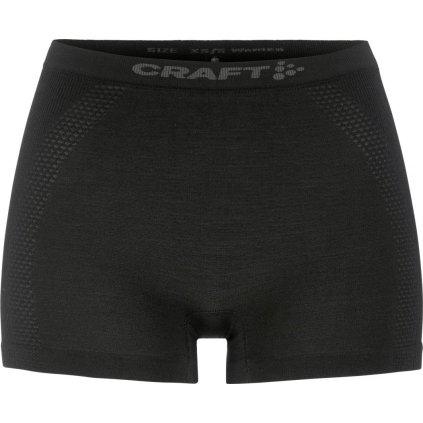 Dámské merino boxerky CRAFT Wool Seamless Boxer - černá (Velikost XS-S)