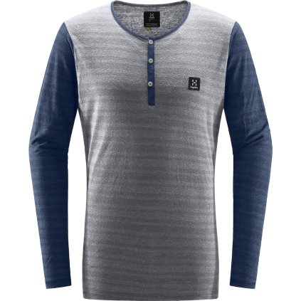 Pánské funkční triko Haglöfs DAL dl.rukáv - šedá/modrá (Velikost S)