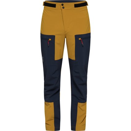 Pánské softshellové kalhoty Haglofs Roc Sight - žlutá/tm.modrá (Velikost 48)