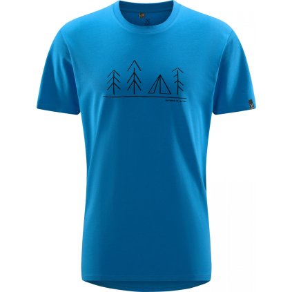 Pánské bavlněné triko Haglöfs Camp - modrá (Velikost S)