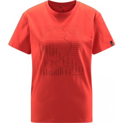 Dámské bavlněné triko Haglöfs Camp - červená (Velikost XS)