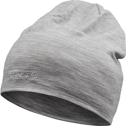 Vlněná merino čepice CRAFT Essence Wool - šedá (Velikost S-M)