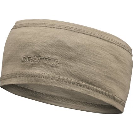 Vlněná merino čelenka CRAFT Essence Wool - béžová (Velikost S-M)