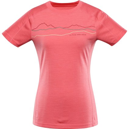 Dámské merino triko ALPINE PRO Woolena 2 červené (Velikost 54)