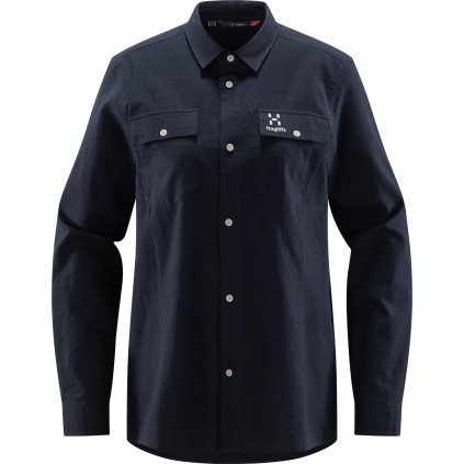 Dámská bavlněná košile Haglöfs Curious Hemp LS - tmavě modrá (Velikost XS)