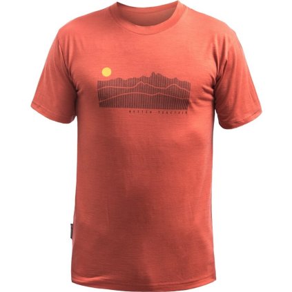 Pánské merino triko SENSOR Active Sunrise terracotta (Velikost XXL, Barva oranžová)