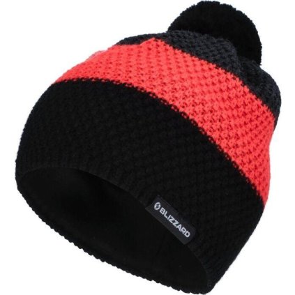 Zimní čepice BLIZZARD Silvretta, black/cherry red/grey (Velikost UNI)
