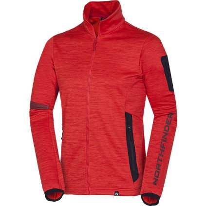 Pánská fleecová mikina NORTHFINDER Banks červená (VELIKOST M)