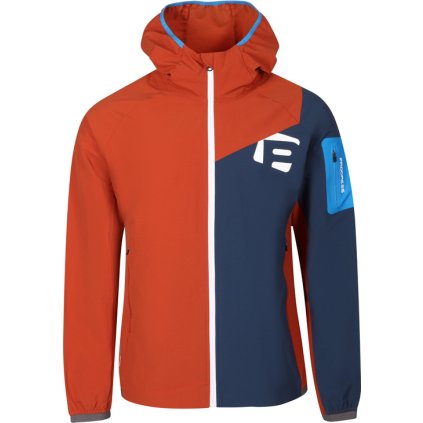 Pánská bunda s merinem PROGRESS Woolcraft Many terakota/tm.modrá (Velikost M)