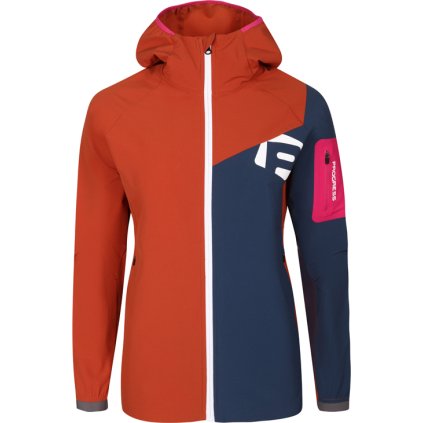 Dámská bunda s merinem PROGRESS Woolcraft Lady terakota/tm.modrá (Velikost S)