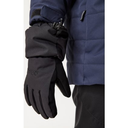 Dětské zimní rukavice UNUO prstové Ski, Černá (Velikost S)