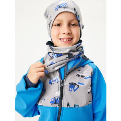 Dětský nákrčník UNUO z fleecu Basic, Bagr (Velikost Dětská)