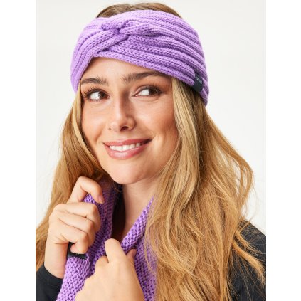 Dámská pletená čelenka UNUO Twist, Lila (Velikost UNI)