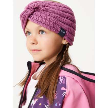 Dámská pletená čelenka UNUO Twist, Růžová (Velikost UNI)