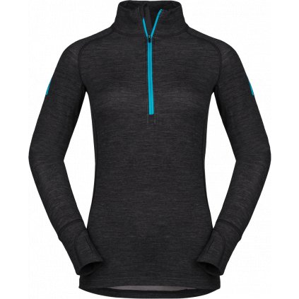 Nora Merino W Zip Top LS černá + Sleva 5% - zadej v košíku kód: SLEVA5