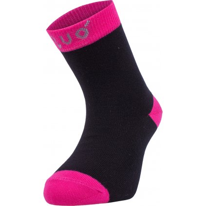Bambusové ponožky UNUO černé s fuchsiovou (Bamboo socks)