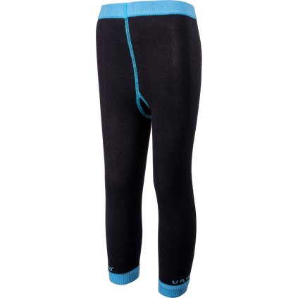 Dětské bambusové legíny UNUO  černé s tyrkysovou (Bamboo leggings) (Velikost ponožky, punčocháče, legíny EU 92/98)