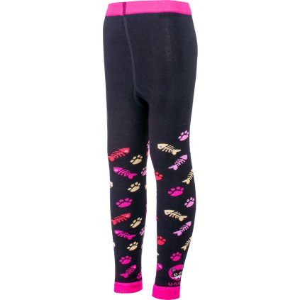 Dětské bambusové legíny UNUO kočka fuchsiové (Bamboo leggings) (Velikost ponožky, punčocháče, legíny EU 92/98)