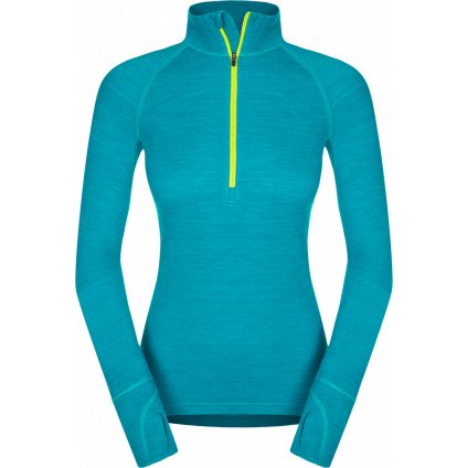 Dámské thermo triko ZAJO Nora Merino W Zip Top LS modrá