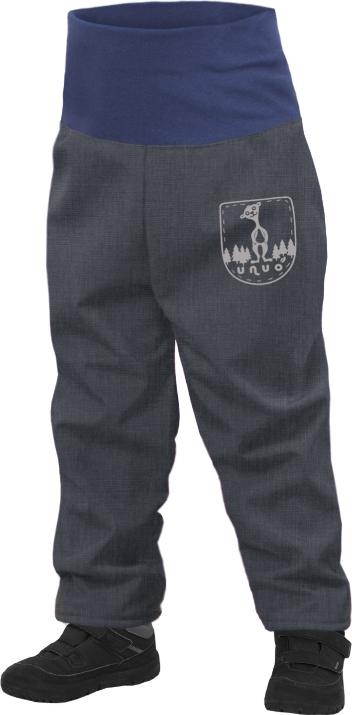 Batolecí softshellové kalhoty UNUO s fleecem, Žíhaná Antracitová Velikost: 80/86