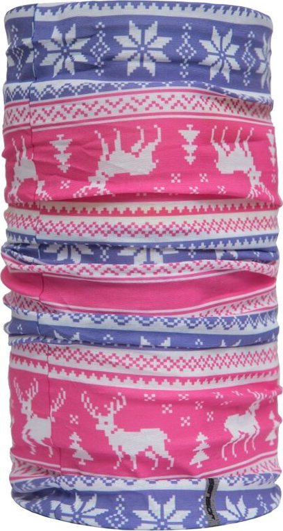 Dětský multifunkční šátek SENSOR Tube thermo pattern caribou růžová/modrá