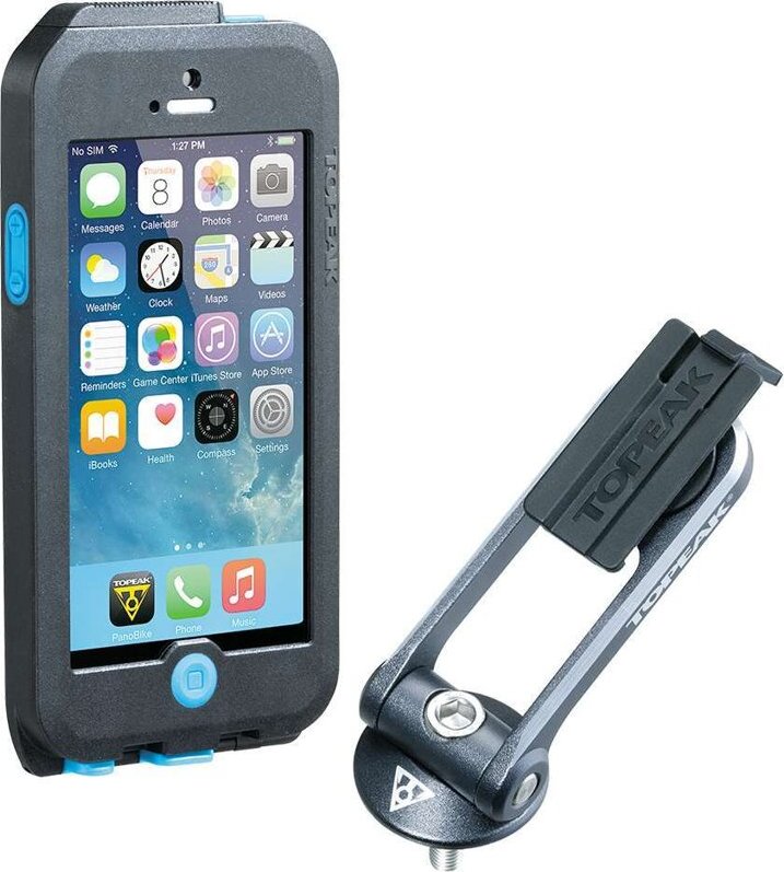 TOPEAK obal WEATHERPROOF RIDECASE pro iPhone 5 + SE černá/modrá