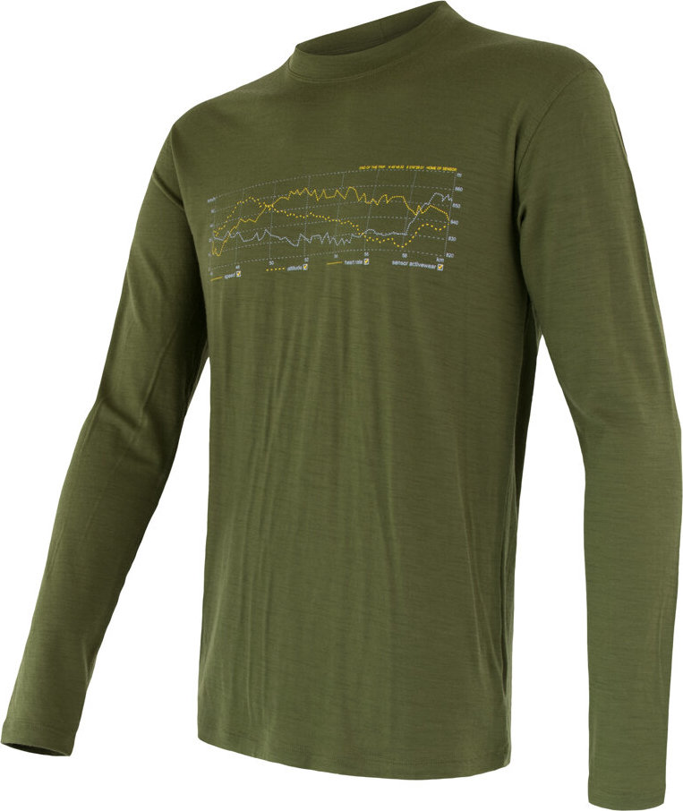 Pánské termo tričko SENSOR Merino active pt track zelená Velikost: XL, Barva: Zelená