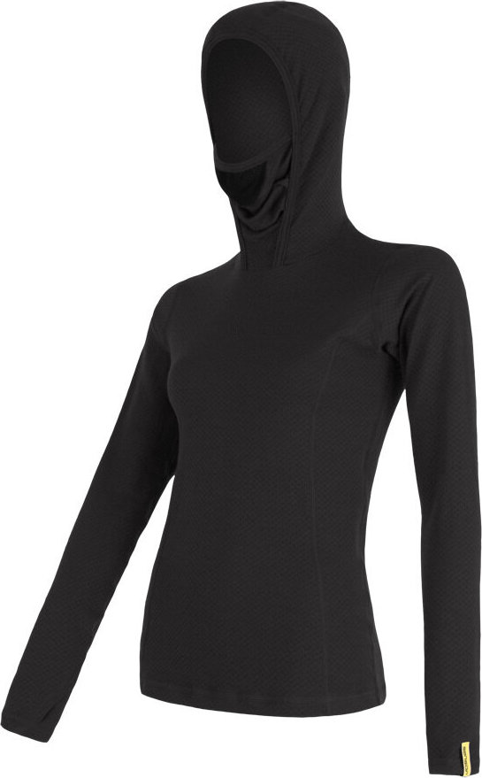 Dámské termo tričko s kapucí SENSOR Merino df černá Velikost: L, Barva: černá