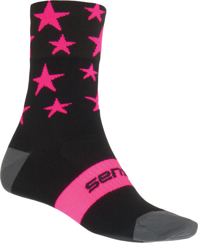 Ponožky SENSOR Stars černá/růžová Velikost: 3/5, Barva: růžová
