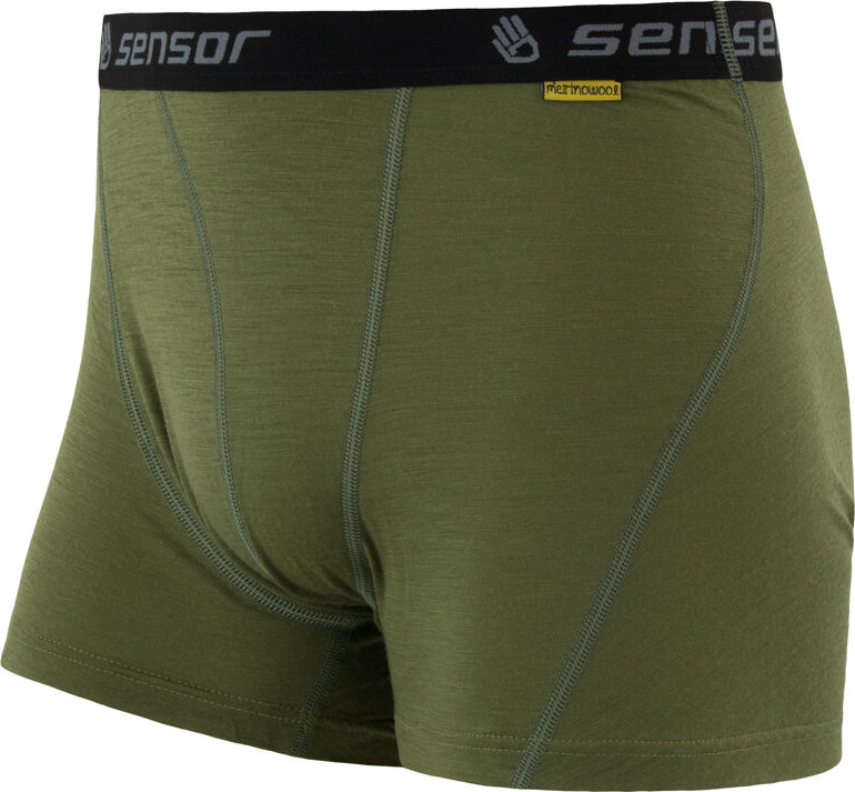 Pánské merino boxerky SENSOR active zelená Velikost: XL, Barva: Zelená