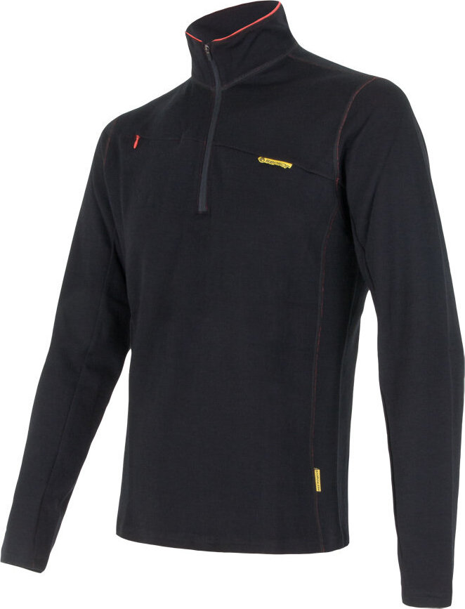 Pánská mikina SENSOR Merino upper černá zip Barva: černá, Velikost: M