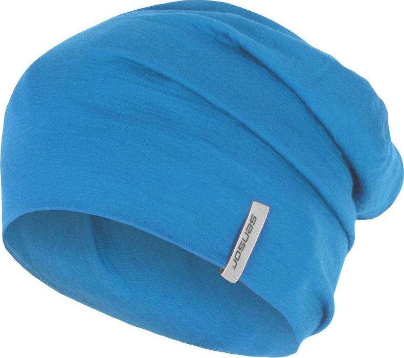 Čepice SENSOR Merino wool modrá Velikost: M, Barva: Modrá