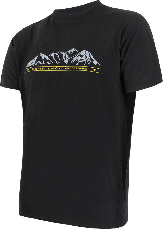 Pánské merino tričko SENSOR active pt mountains černá Velikost: XL, Barva: černá