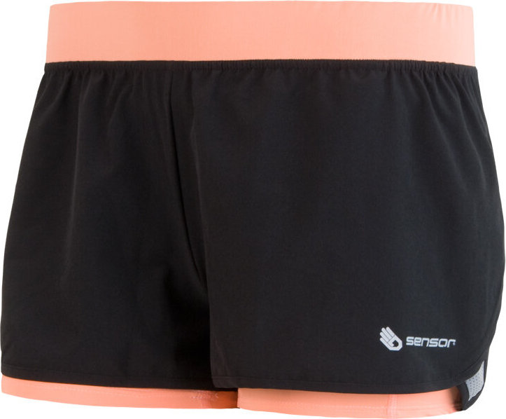 Dámské kraťasy SENSOR Trail černá/meruňková Barva: černá, Velikost: S