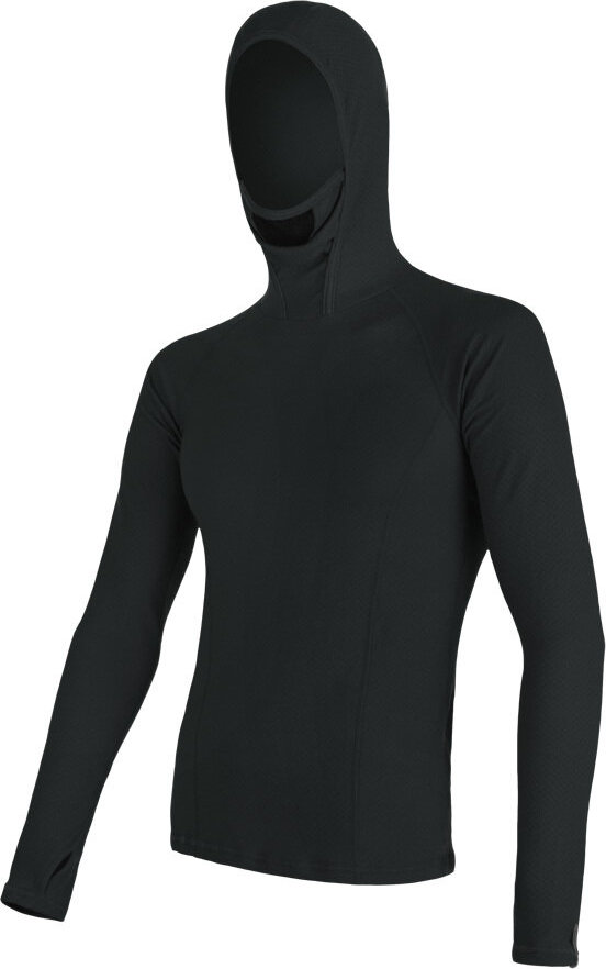 Pánské merino tričko s kapucí SENSOR df černá Barva: černá, Velikost: L