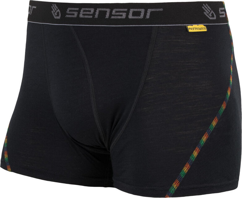 Pánské merino boxerky SENSOR air černá Velikost: S, Barva: černá