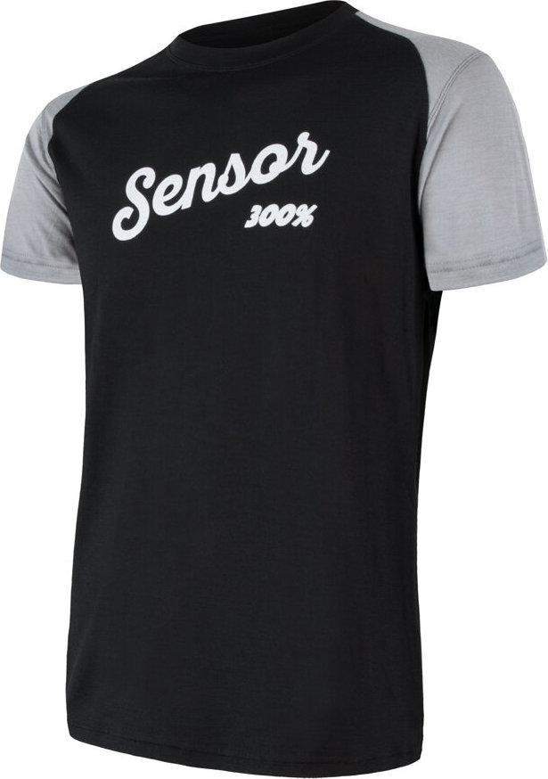 Pánské merino tričko SENSOR active pt logo černá/šedá Velikost: S, Barva: šedá