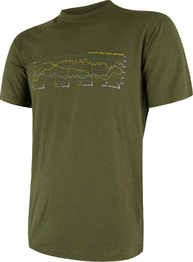 Pánské merino tričko SENSOR active pt track zelená Velikost: L, Barva: Zelená