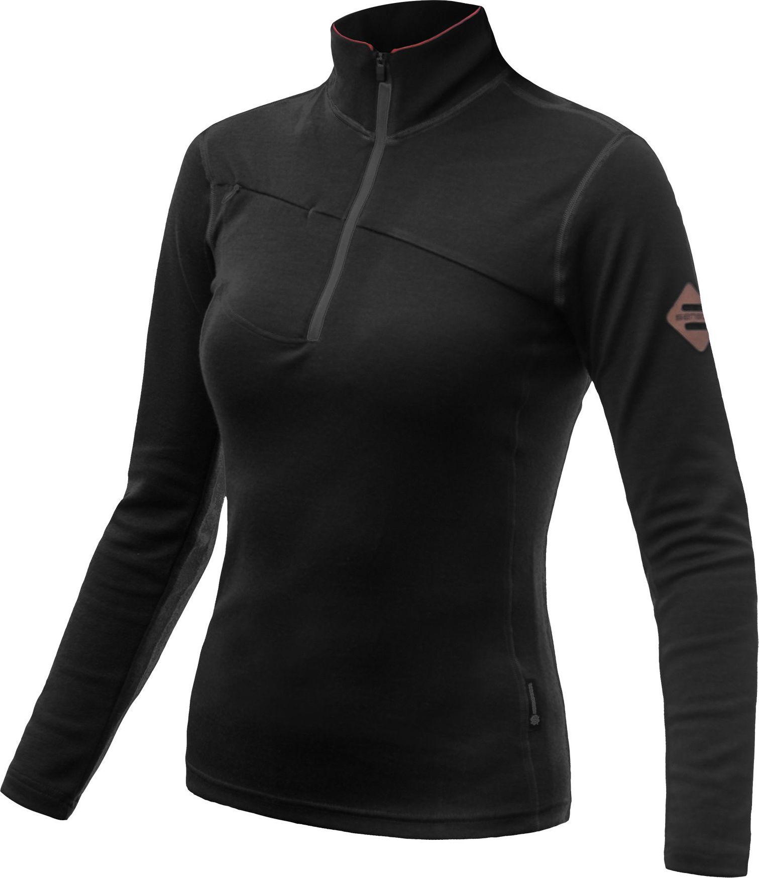 Dámská mikina SENSOR Merino upper černá zip Barva: černá, Velikost: XXL