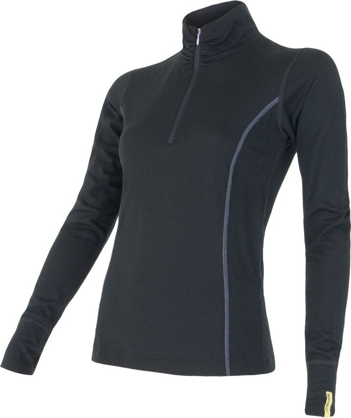 Dámské termo tričko SENSOR Merino active černá zip Velikost: S, Barva: černá