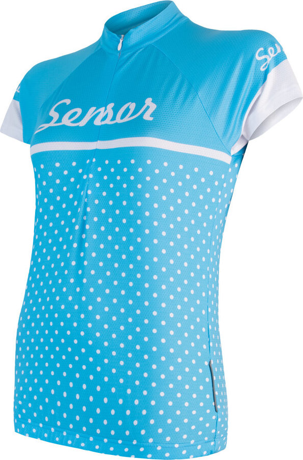 Dámský cyklodres SENSOR Cyklo dots modrá Velikost: M, Barva: Modrá