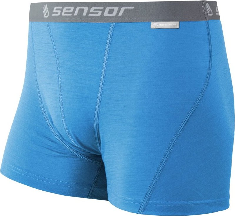 Pánské merino boxerky SENSOR active modrá Velikost: S, Barva: Modrá