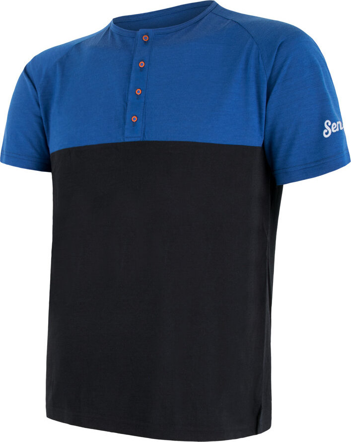 Pánské merino tričko SENSOR air pt černá/modrá Velikost: S, Barva: černá