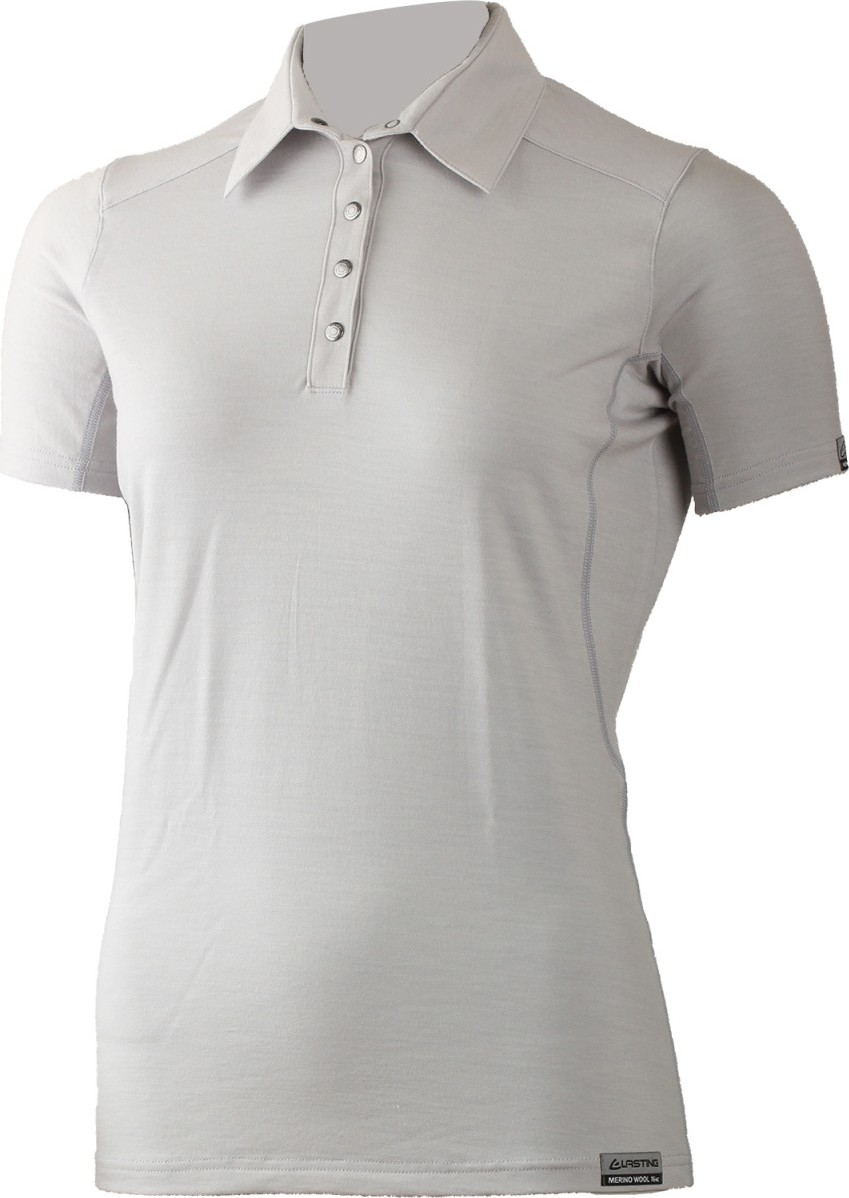 Dámská merino polo košile LASTING Alisa šedá Velikost: XS