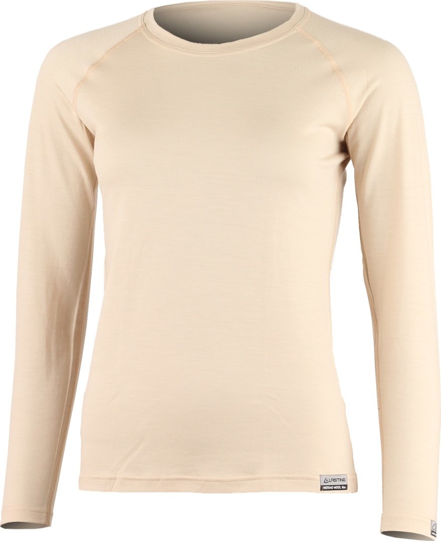 Dámské merino triko LASTING Atila béžová Velikost: XL