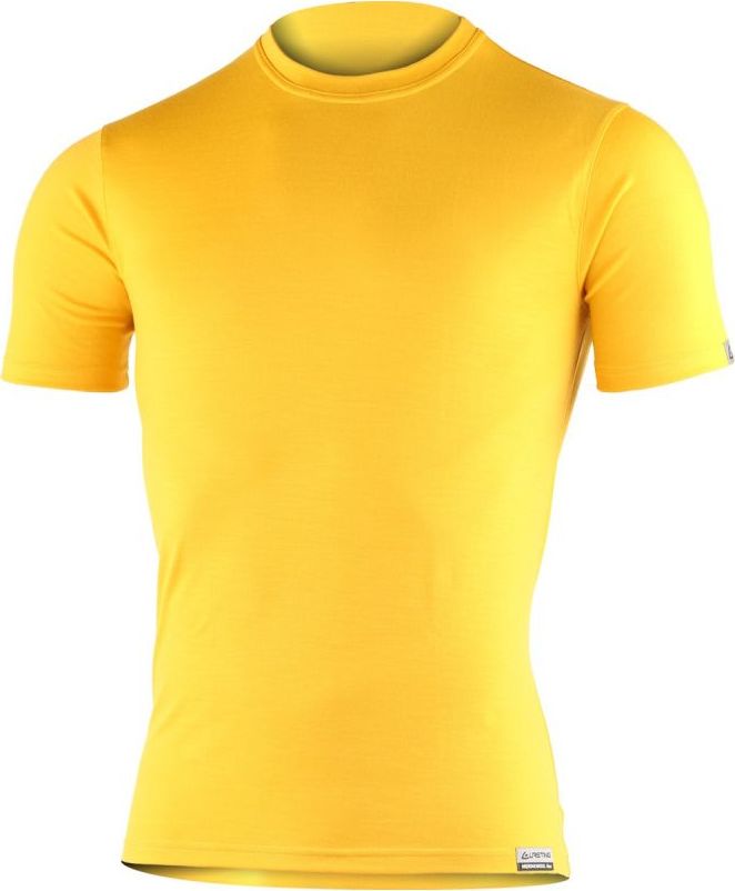 Pánské merino triko LASTING Chuan žluté Velikost: XXL
