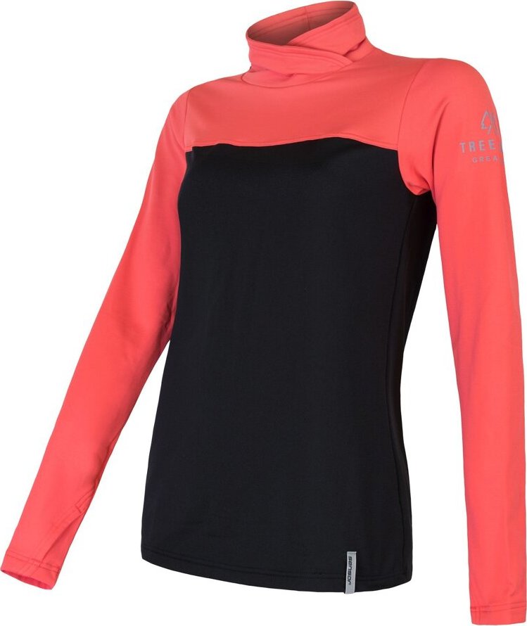 Dámská mikina SENSOR Coolmax Thermo černá/korál Barva: černá, Velikost: XL