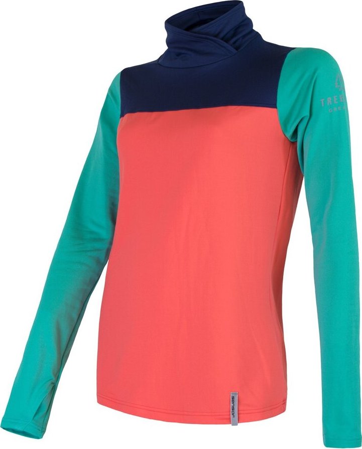Dámská mikina SENSOR Coolmax Thermo korál/sv.zelená/tm.modrá Barva: Modrá, Velikost: S
