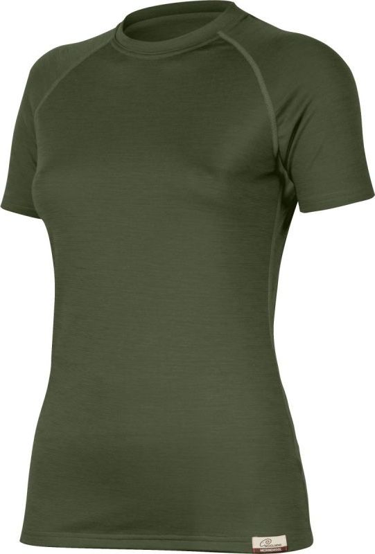 Dámské merino triko LASTING Alea khaki Velikost: XL