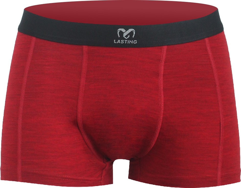 Pánské merino boxerky LASTING Noro červené Velikost: S
